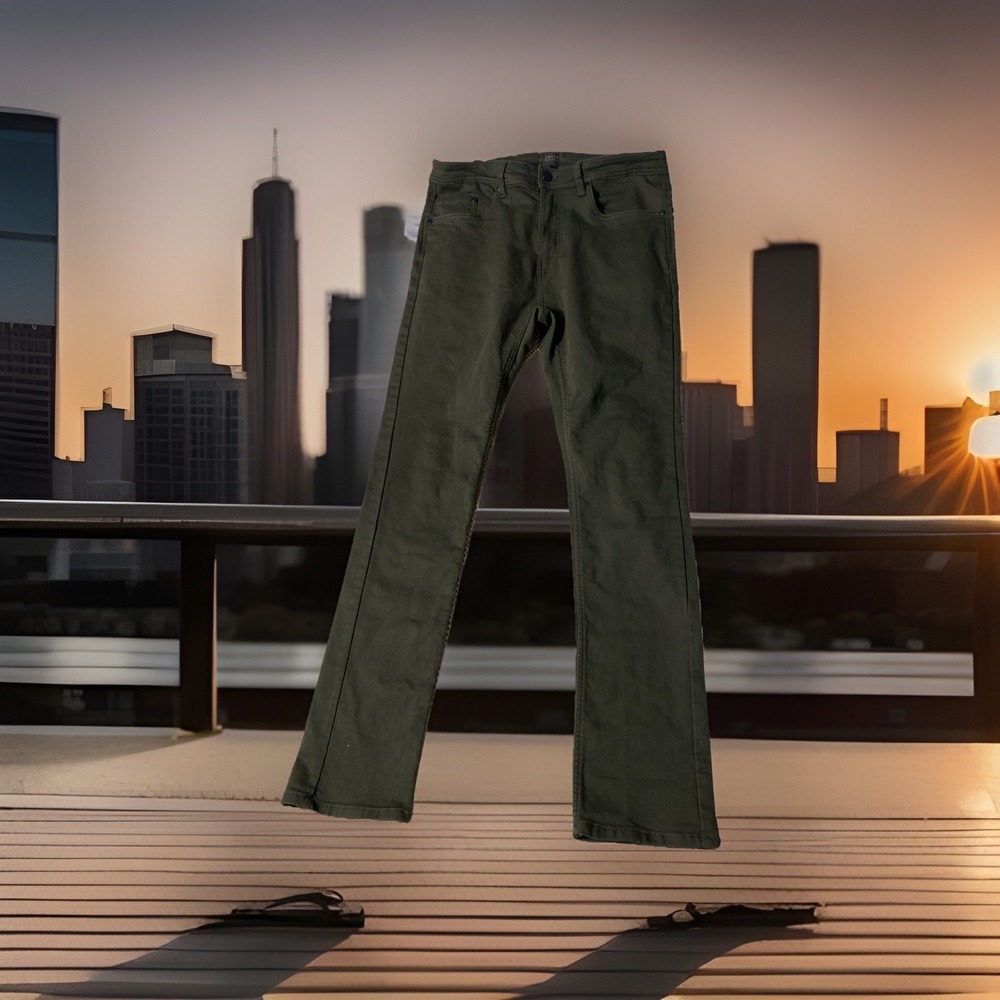 JACHS  New York Green Mid Rise Straight Leg Fit Denim Jeans Size 34 X‎ 34